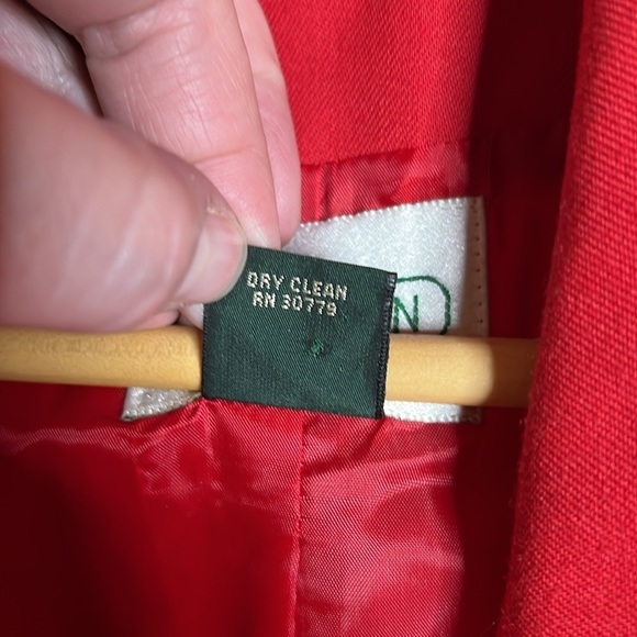 Vintage Neil Martin Red Wool Blend Blazer Women’s Size 14 | Made in USA - Picture 5 of 9